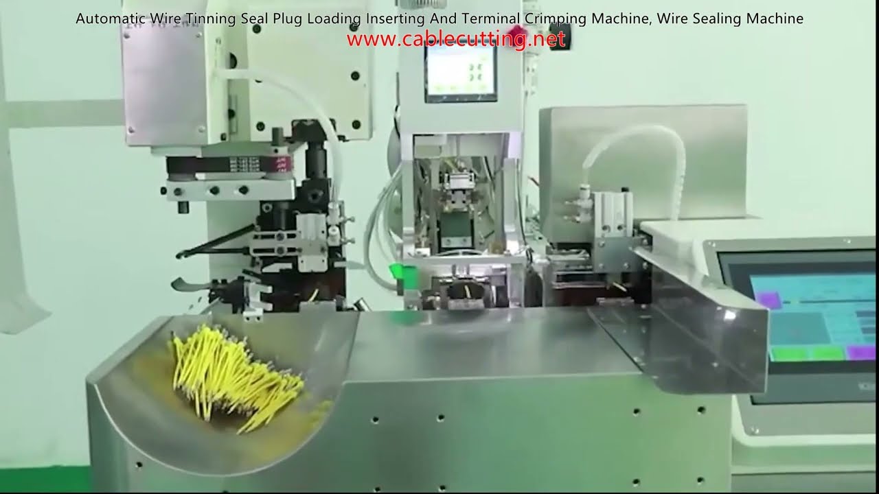 Automatic Wire Tinning Seal Plug Loading Inserting And Terminal Crimping Machine, Wire Sealing Machi