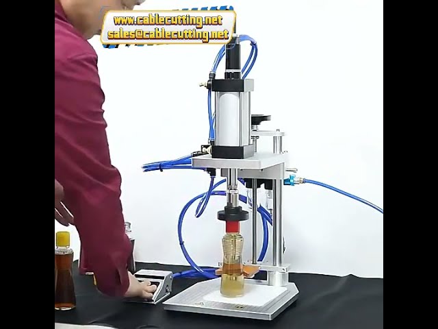 全气动红酒瓶铝盖封口机 | 高效压盖密封设备