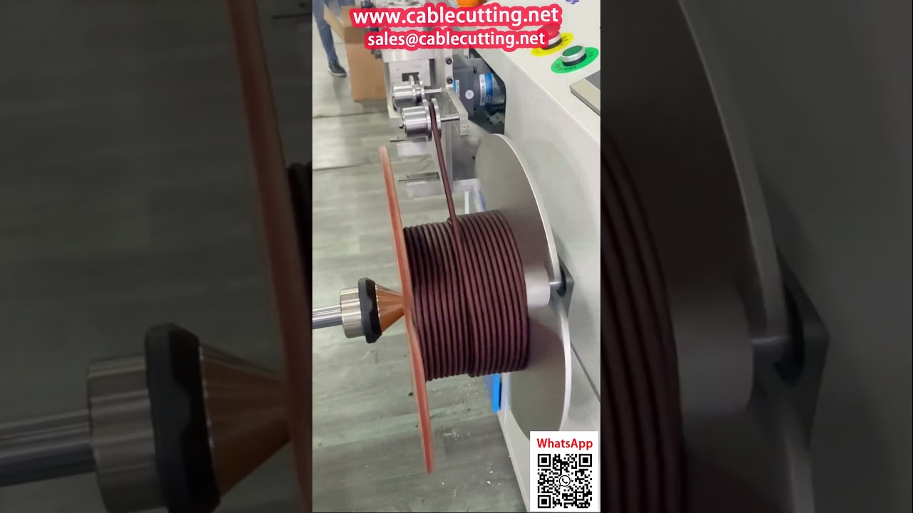 音频电缆自动收卷打包机，带计数器，提升工厂自动化效率